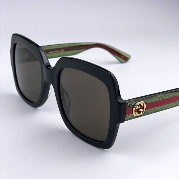 Brand NEW GUCCI GG0036SN 002 Black Green Red Square Women Sunglasses main image 4